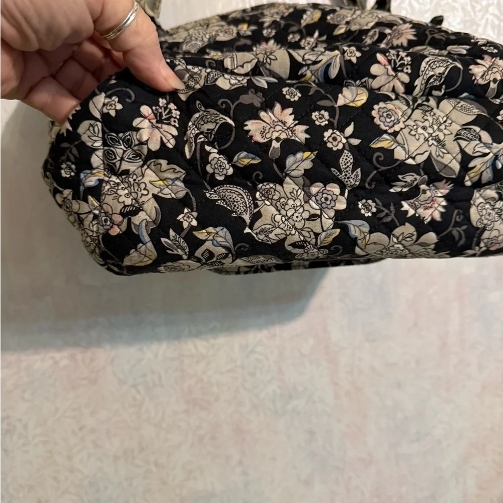 Vera Bradley Vintage Black & White Flower ( Holland Garden) Pattern Shoulder Bag